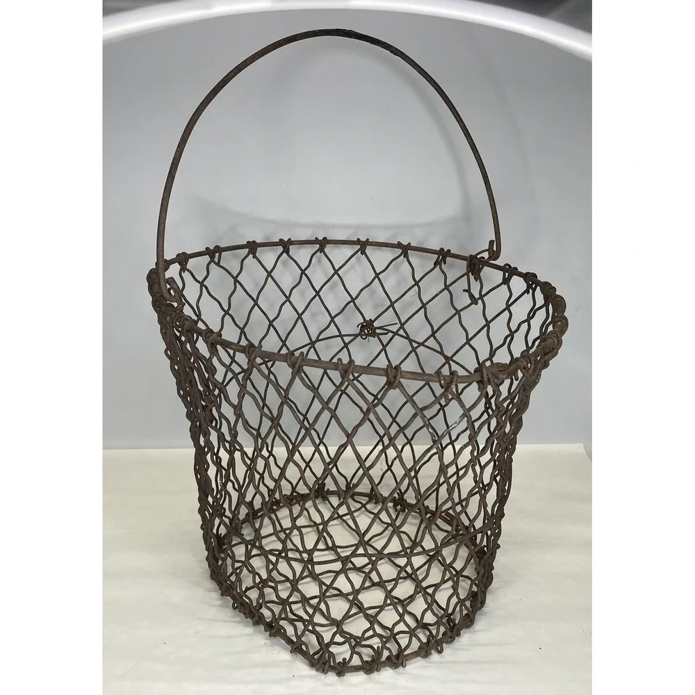 Vintage‎ American Industrial Wire Basket|Country Farmhouse Kitchen Decor
